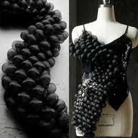 85x20cm Grape Bubble Yarn Fabric Creative Heat Setting 3D Lace Fabric for Fashion Design DIY Sew Wedding Dress Clothing Supplie