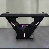Home Bar luminous DJ table New stainless steel disc table KTV private room Movable LED disc table Voice-activated mixer