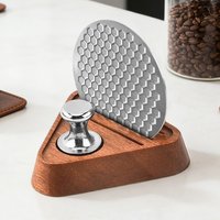 Stainless Steel Espresso Puck Screen with Magnetic, Wooden Base, Reusable Filter, Fits Barista Express/Pro/Bambino