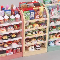 1:12 Miniature Store Display Shelf Dollhouse Furniture Mini Food Simulation Play House Scenes Kithcen Decoration Kids Toy Gift