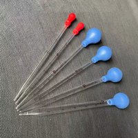 2pcs 4pcs Glass Graduated Pipette Dropper Vol. 0.5ml/1ml/2ml/3ml/5ml/10ml Transfer Pipette with Rubber Head