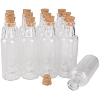 12 pieces/lot 12ml/15ml/25ml/35ml Small Glass Bottles with Cork Stopper Empty Wishing Bottles for Art DIY Crafts Weding Favor