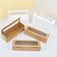 10/20pcs Kraft Paper Gift Boxes With Window Cookie Dessert Macarons Packing Box Wedding Decor Gift Box Birthday Party Supplies