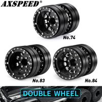 AXSPEED 2Pcs 1.9" Beadlock Wheels Rim Double Hubs for Axial SCX10 TRX4 TRX6 D90 Tamiya 1/10 RC Crawler Car Upgrade Parts