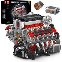 Mould King 10130 Technical Car Toys Motorized F488 Supercar V8 Engine Building Block Assembly Engine Brick Kids Christmas Gift