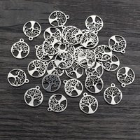 30pcs 12x10mm No Fade Charms 316 Stainless Steel Life Tree Charms Pendant Jewelry Making Accessories DIY for necklace bracelet