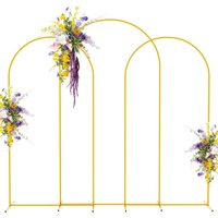 Metal Arched Backdrop Stand, Golden Arched Backdrop Stand (7.2ft, 6.6ft, 6ft, 5ft, 4ft), Wedding Arched Frame