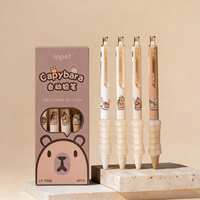 4 Pcs/Set Kawaii Capybara Mechanical Pencil Cute Cartoon 0.5mm Black Lead Soft Touch Writing Automatic Pencils School Supplies