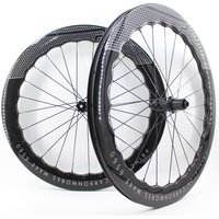 AliExpress NONE New 700C Racing Road Bike UD Full Carbon Fibre Bicycle Thru Axle Center Lock Disc Brake Wheelset Clincher Tubeless Rim Wave 25mm