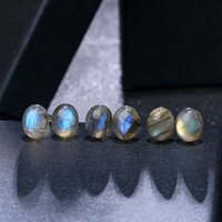 ITSMOS Labradorite Oval Studs Pendant Daily Wear Rainbow Flash Crystal Earrings Silver Hypoallergenic Earrings for Women Gift