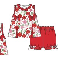 Wholesale Children Clothing Spring Summer Floral Toddler Girl Shorts Sets With Girls Dress Clothes Kids Clothes
