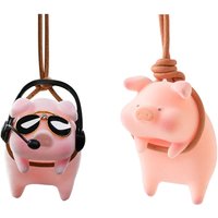 Cute Pig with Glasses Car Pendant Auto Rearview Mirror Pendants Swing Pig Coche Interior Decoraction Accessories Creative Gift