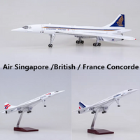 New 1:125 Scale Model Air Singapore /Air British /Air France Airlines Concorde Aircraft Airways With Wheels and Lights Gifts