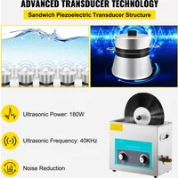 SIHAO 6L Vinyl Record Cleaner Knob 180W Ultrasonic Mini Washing Machine Ultrasound Contact Lenses Dental Jewelry Cleaning Tools image 3