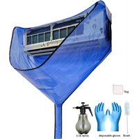 Large Home Air Conditioner Cover Cleaning Kit with Drainage Pipe Summer Cleaner Brush Hanging AC Water Washing Bag