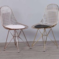 Gold Metal Dining Chairs Modern Nordic Minimalist Balcony Lounge Dining Chairs Design Apartamento Chaises Salle Manger Furniture