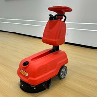 Small Floor Scrubber Flexible Ground Surface Cleaner Machine Walk-behind Cleaning Washer for Factory Office Home Workshop Use