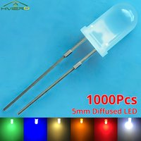 1000Pcs 5mm Round Diffused Light Emitting Diodes 2pin LED Lamp Decoration Advertisement Placard Atmospheres Neon Combination Kit