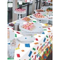 Building Block Tablecloth Theme Party Disposable Tableware Balloon Kid Boy and Girls Birthday Balloon Decor Baby Bath Products