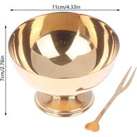 Gold Stainless Steel Home Kitchen Bar Tableware Ice Cream Cup Salad Bowl With Fork Dessert Fruit Plate Snack Dish Wine Cup