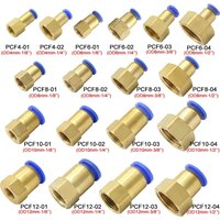 5PCS PCF Pneumatic Air Connector 4 6 8 10 12mm Hose Tube 1/8" 3/8" 1/2" 1/4" BSP Female Thread Brass Quick Pipe Joint Fitting