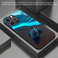 Fluorescent Turtle Beach Pattern Tempered Glass Phone Case For iPhone 17 16 15 14 13 12 11 Pro Max 17 Air 7 8 Plus XR XS X Cover
