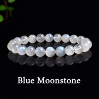 Authentic Natural Moonstone Beads Bracelet 6mm 8mm Real Genuine Blue Moon Stone Women Wrist Bracelet on Hand Elastic Jewelry
