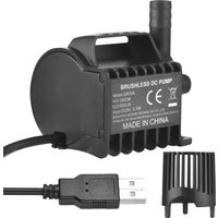 Submersible Water Pump Electric 500L/H Small Fountain Pump with Max 4.9ft Lift, 6.5ft USB Cable and Suction Cup Base Portable