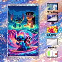 1 Piece - 5D-DIY Flocking Cloth - Diamond Painting Kit - Special Diamonds - Alien Creatures - Pattern Collage, Diamond Art