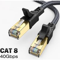 CAT8 Network Cable Internet Network Lan Patch Cord Nylon Braided Ethernet Cable For Internet Router Server RJ45 Patch Cable Cord