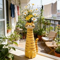 Handcrafted Quirky Cat Vase Modern Decorative Cat Vase Creative Ornament Aesthetic Table Decor for Flowers/Accessories