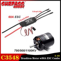 Surpass Hobby C3548 3548 Brushless Motor 790KV 900KV 1100KV w/60A ESC Combo for RC Fixed-wing FPV Drone Airplane Quadcopter Part