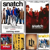 Classic Crime Comedy Movie Snatch Poster Self-adhesive Art Waterproof Sticker Coffee House Dorm Room Wall Decor