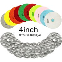 100mm Diamond Polishing Pad 4 Inch Wet/Dry Buff Disc Abrasive Tool For Sanding Marble Granite Concrete Grinding Countertop Stone