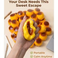 Simulation Caramel Pudding ASMR Pinch Ball Soft Crispy Pudding Shape Handmade DIY Decompress Toy Ball Stress Relief Sensory Gift