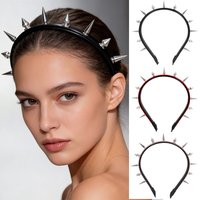 PESENAR Punk spiked leather headband, Gothic studded headpiece for party cosplay accessories, available in 4 colors