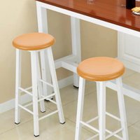 Bar Stool Seat Replacement Round Wooden Reinforced Iron Strips Comfortable Stable Seating for Home Kitchen Bar Dining
