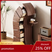 HT solid wood creative bedroom storage cabinet living room robot chest of drawers against the wall storage