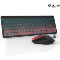 RGB Backlit Silent Wireless Keyboard and Mouse Combo 2.4G Dual Mode Rechargeable Wireless Keyboard Mouse set for Desktop/Laptop