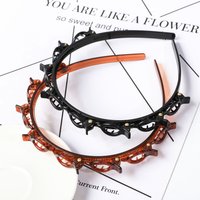 Hairbands Pearl Hair Hoop Double Layer Bands Clip Fashion Plastic Braided Headband New Knitting Womens Headwear Hair Accessories