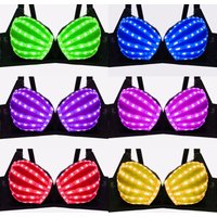 LED Costumes Women Light Up Bra Nightclub Bar Party Rave Wear Accessories Fancy Glowing Clothes Carnival Gogo Dancer Props