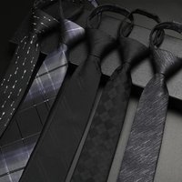 48*6 Cm Men's Tie Formal Dress Wear Stripe Solid Colors geometry Checkered Zipper Necktie Wholesale Gifts for Men Slim Skinny