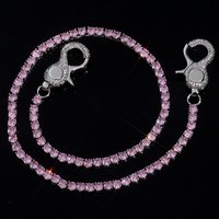 ESKEEM 5mm Personalization Colorful Tennis Chain Pants Chain Inlaid Zircon Clasp Wallet Chain Custom Logo Jewelry for Men Women
