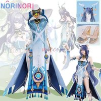 Lauma Cosplay Costume Genshin Impact Lauma Wig Dress Frostmoon Scions Headwear Bracelet Accessories Halloween for Women Girls
