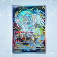 2023 English Reshiram Full Art Holo Rare DIY Textured Fan Art Pokemon Card - Mint Collectible