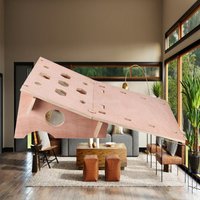 Mountain Bike Jump Ramp Sturdy Wooden Construction Easy Assembly Dovetail Joints for Professional Training
