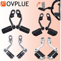 1.25" 1-1/4" Motorcycle Long Angled Adjustable Highway Bar Footpegs For Harley Touring Softail Sportster Road Glide Street Glide