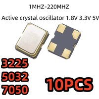 10PCS 3225 8M 12 16M 24 25m active crystal oscillator 7050 50 27 4m 32MHz patch 5032