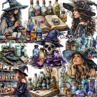 20Pcs/Pack Herbal Witch Sticker DIY Craft Scrapbooking Album Junk Journal Decorative Stickers