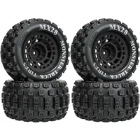 4 Stück 2,8 Zoll MX RC-Reifen mit 12mm Sechskantadapter 1/10 RC-Truck-Reifen für Arrma Big Rock Granite VORTEKS 3S Trxs Rustler